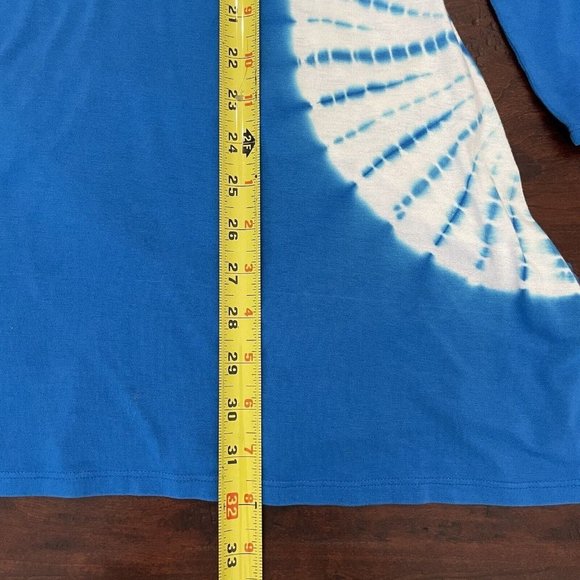 Soft Surroundings Size S Blue Tie Dye Tunic Top Jersey Knit Boho Hippie Stretch‎ - Picture 13 of 13